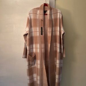 Tahari Beautiful Nude White Cardigan Coat New With Tags